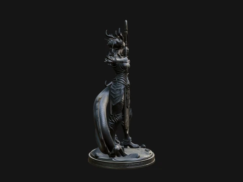 Dragon Archer Woman Statue Design 3 - 3D Print Model 3D Print Model
