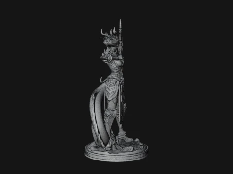 Dragon Archer Woman Statue Design 3 - 3D Print Model 3D Print Model