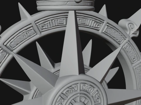 Compass Rose Medallion Pendant Design 4 - 3D Print Model 3D Print Model