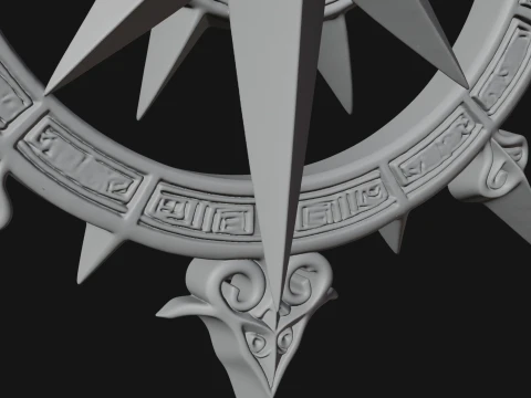 Compass Rose Medallion Pendant Design 4 - 3D Print Model 3D Print Model