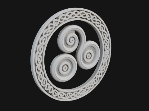Celtic Triskelion Disc Plaque Design 4 - 3D Print Model 3D Print Model