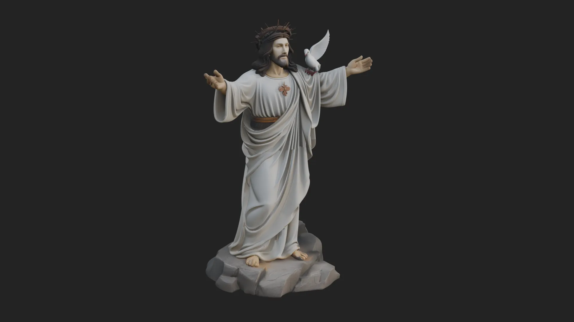 Winged Christ Statue Design 8 - 3D Print Model 3D Print Model .c4d .max .obj .3ds .fbx .stl .blend 