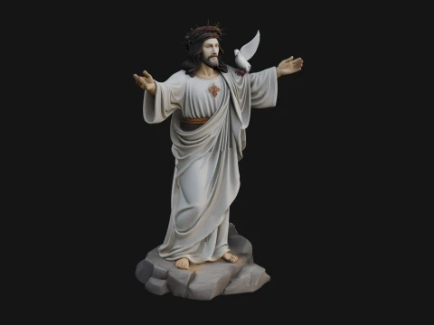 Winged Christ Statue Design 8 - 3D Print Model 3D Print Model