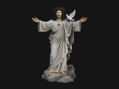 Winged Christ Statue Design 8 - 3D Print Model 3D Print Model