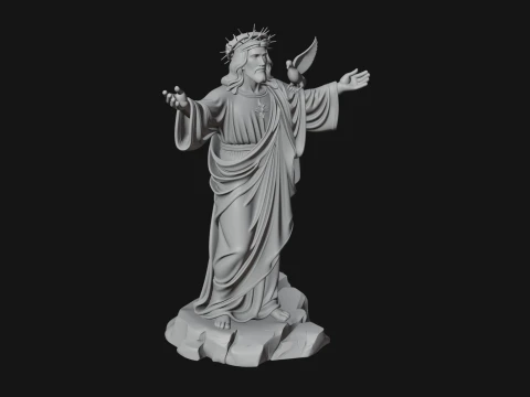 Winged Christ Statue Design 8 - 3D Print Model 3D Print Model