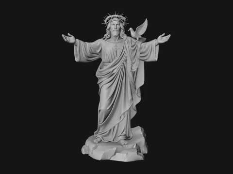 Winged Christ Statue Design 8 - 3D Print Model 3D Print Model