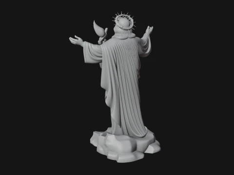 Winged Christ Statue Design 8 - 3D Print Model 3D Print Model