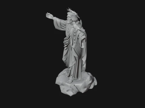 Winged Christ Statue Design 8 - 3D Print Model 3D Print Model