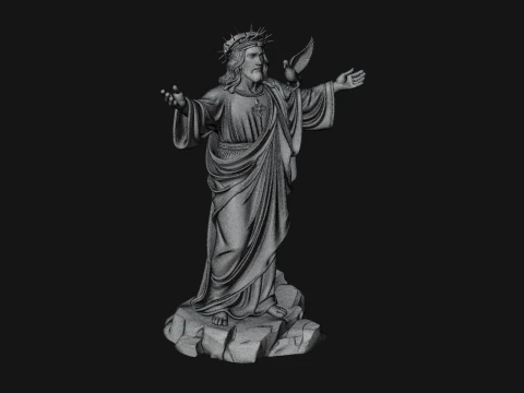 Winged Christ Statue Design 8 - 3D Print Model 3D Print Model