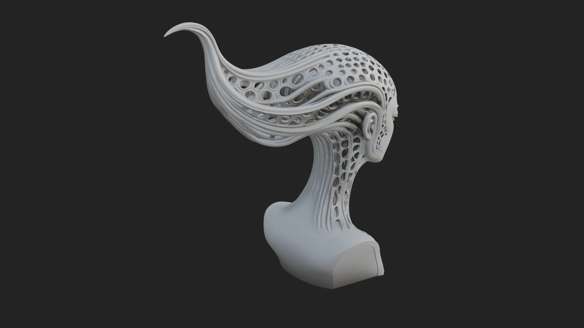 Biomechanical Alien Bust Statue Design 15 - 3D Print Model 3D Print Model .c4d .max .obj .3ds .fbx .stl .blend 