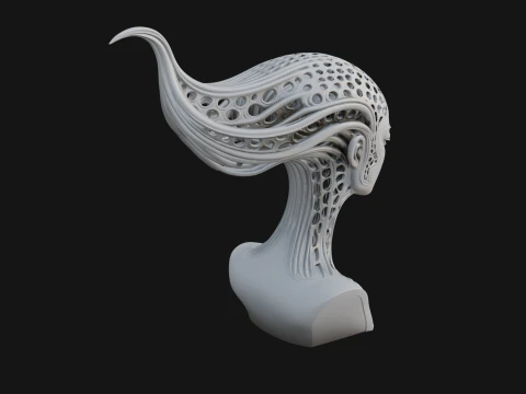 Biomechanical Alien Bust Statue Design 15 - 3D Print Model 3D Print Model