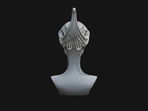 Biomechanical Alien Bust Statue Design 15 - 3D Print Model 3D Print Model