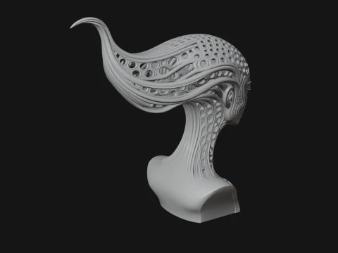 Biomechanical Alien Bust Statue Design 15 - 3D Print Model 3D Print Model