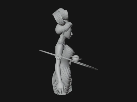 Cosmic Goddess with Rings Statue Design 5 - 3D Print Model 3D Print Model