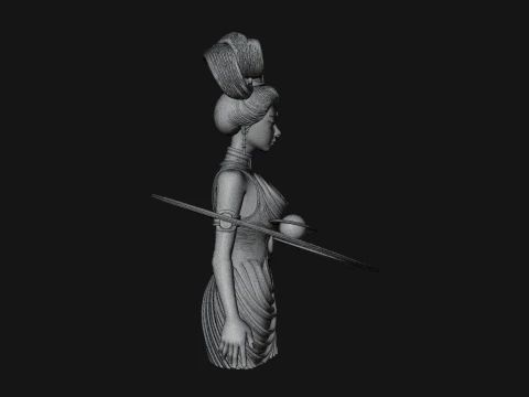 Cosmic Goddess with Rings Statue Design 5 - 3D Print Model 3D Print Model