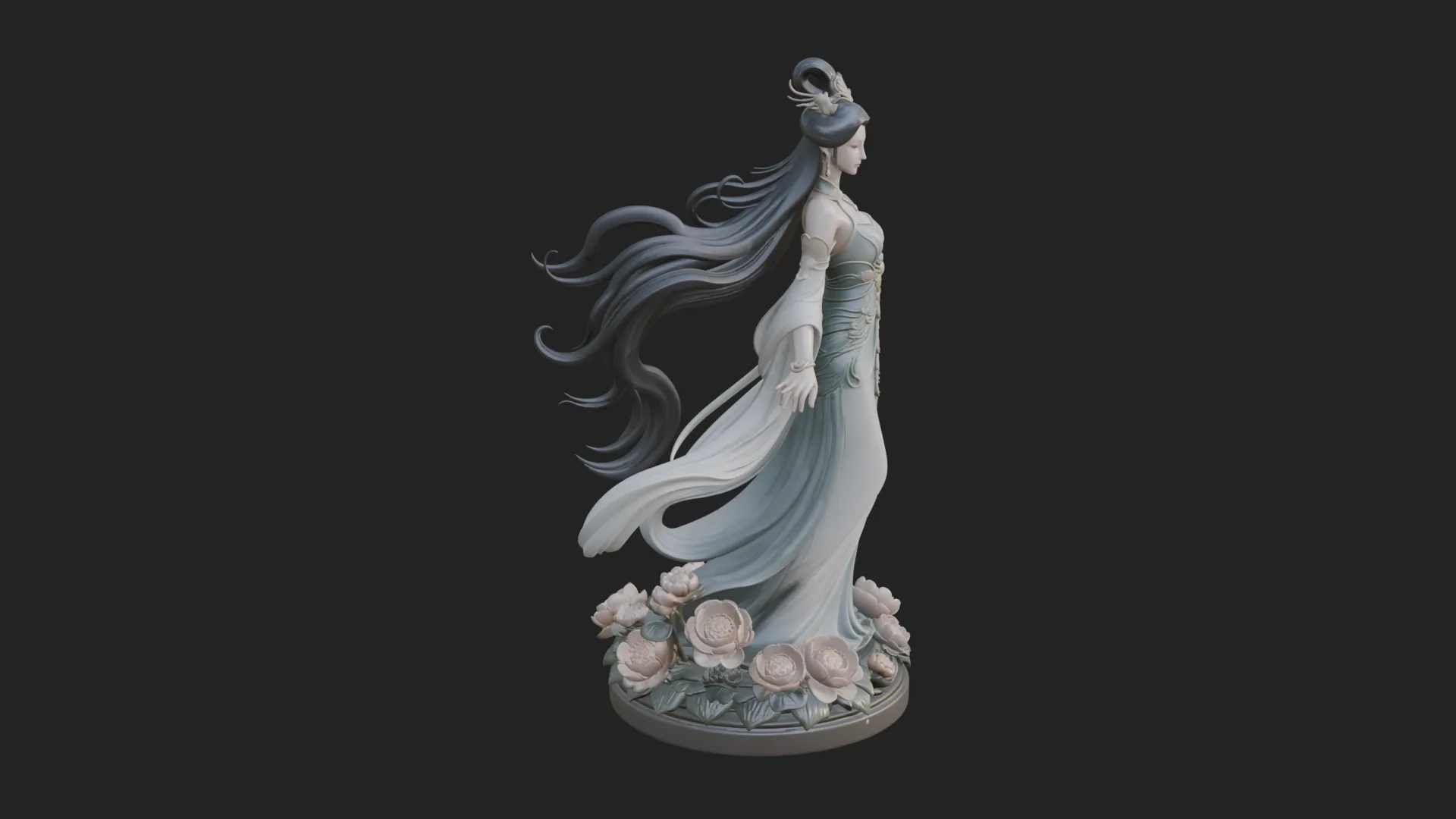 Flying Celestial Fairy Statue Design 4 - 3D Print Model 3D Print Model .c4d .max .obj .3ds .fbx .stl .blend 