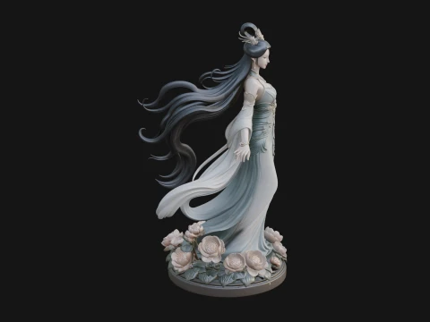 Flying Celestial Fairy Statue Design 4 - 3D Print Model 3D Print Model