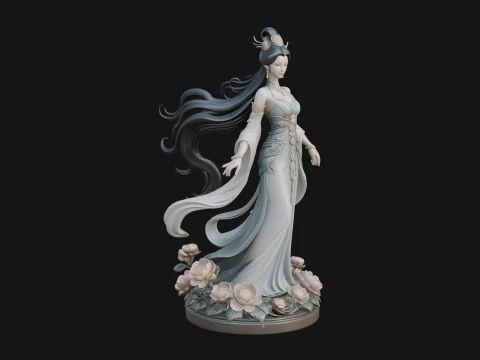 Flying Celestial Fairy Statue Design 4 - 3D Print Model 3D Print Model