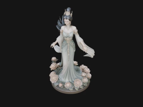 Flying Celestial Fairy Statue Design 4 - 3D Print Model 3D Print Model