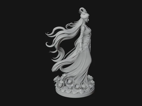 Flying Celestial Fairy Statue Design 4 - 3D Print Model 3D Print Model