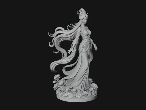 Flying Celestial Fairy Statue Design 4 - 3D Print Model 3D Print Model