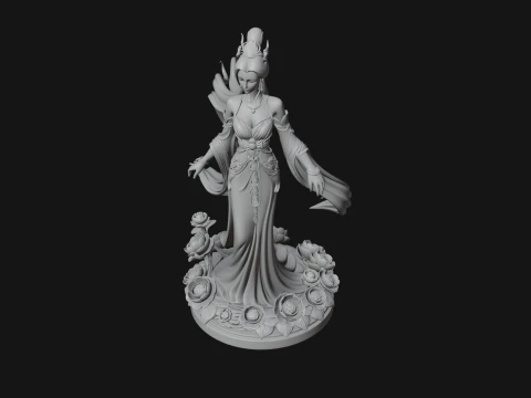 Flying Celestial Fairy Statue Design 4 - 3D Print Model 3D Print Model