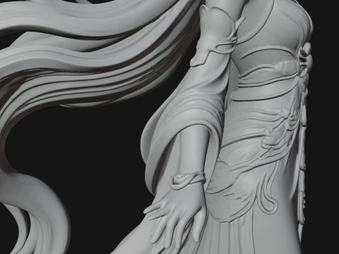 Flying Celestial Fairy Statue Design 4 - 3D Print Model 3D Print Model