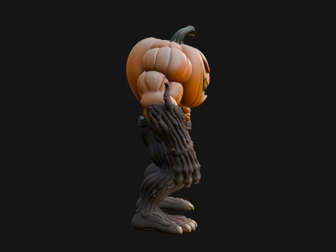Pumpkin Tree Creature Statue Design 4 - 3D Print Model 3D Print Model