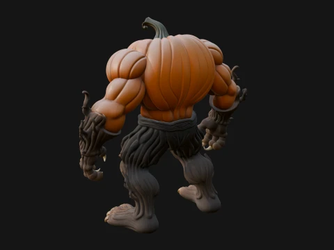 Pumpkin Tree Creature Statue Design 4 - 3D Print Model 3D Print Model