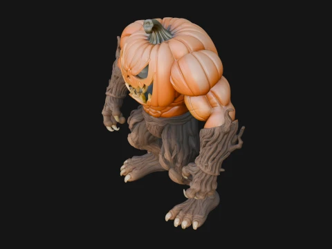Pumpkin Tree Creature Statue Design 4 - 3D Print Model 3D Print Model