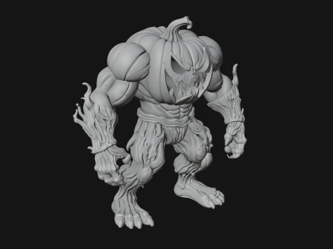 Pumpkin Tree Creature Statue Design 4 - 3D Print Model 3D Print Model