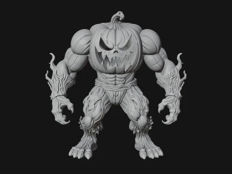 Pumpkin Tree Creature Statue Design 4 - 3D Print Model 3D Print Model
