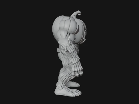 Pumpkin Tree Creature Statue Design 4 - 3D Print Model 3D Print Model