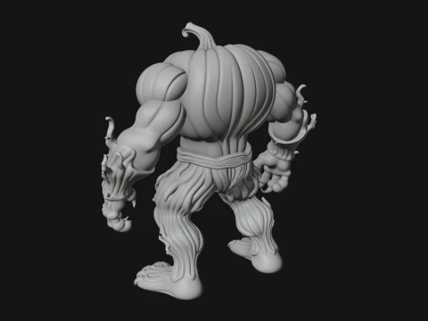 Pumpkin Tree Creature Statue Design 4 - 3D Print Model 3D Print Model