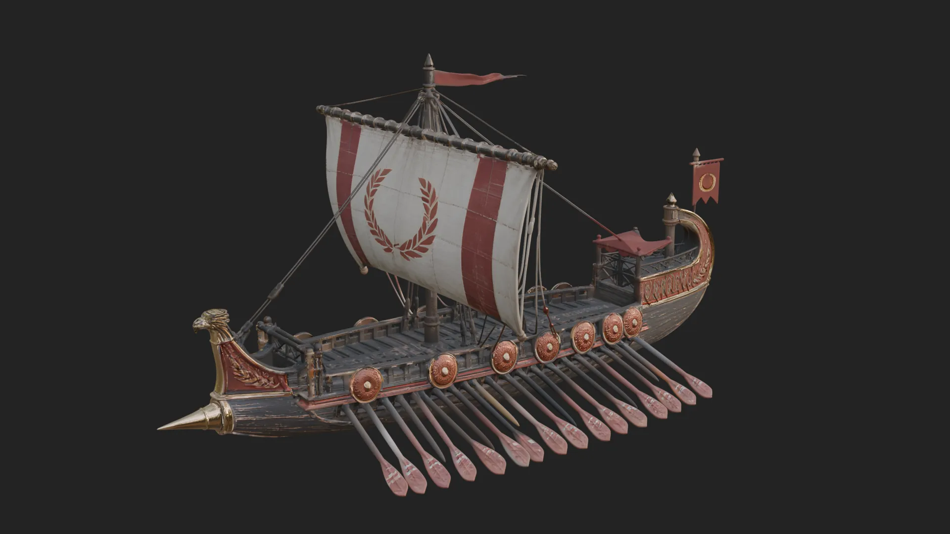 ROME - War Galley Design 1 - 3D Print Model 3D Print Model .c4d .max .obj .3ds .fbx .stl .blend 