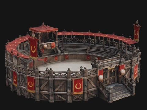 ROME - Wooden Arena Design 1 - 3D Print Model 3D Print Model
