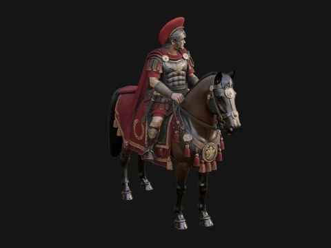 ROME - Mounted Officer Design 1 - 3D Print Model 3D Print Model