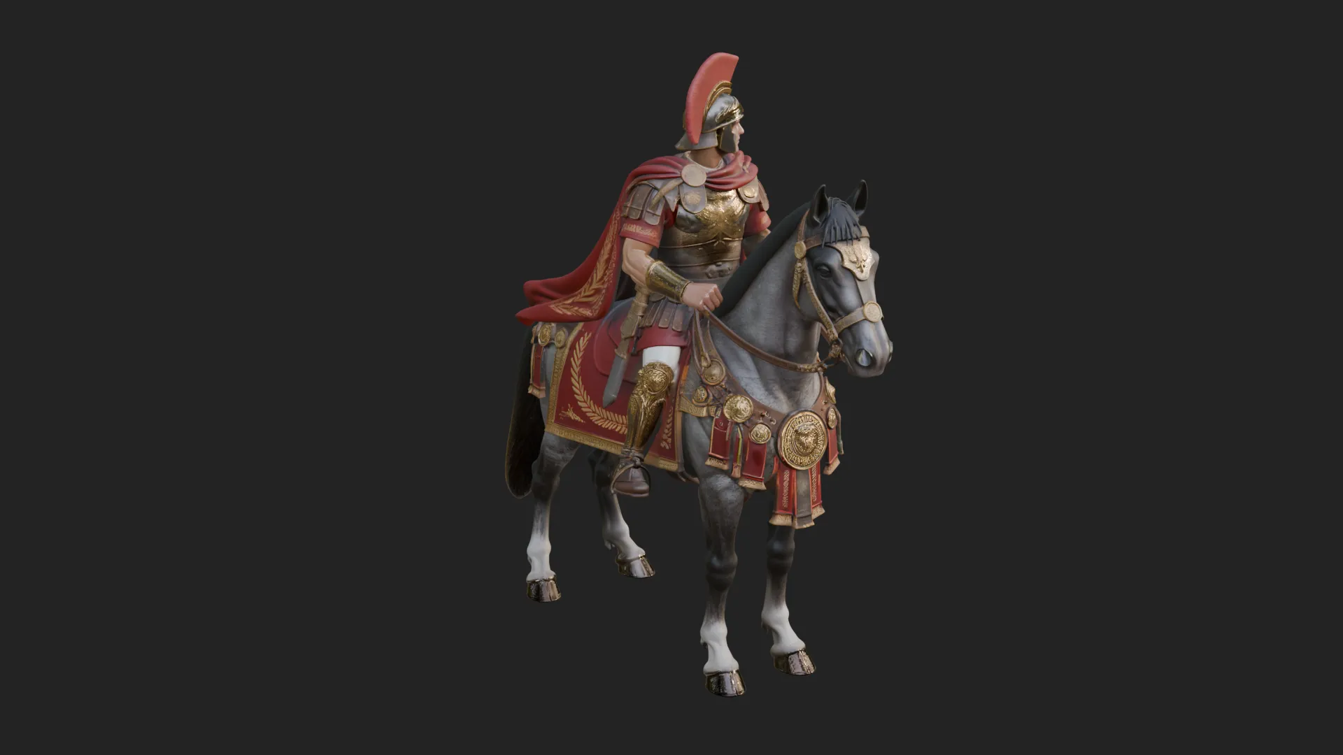 ROME - Mounted Officer Design 2 - 3D Print Model 3D Print Model .c4d .max .obj .3ds .fbx .stl .blend 
