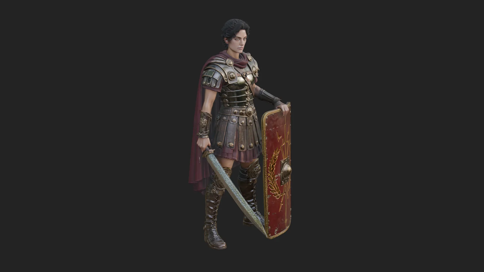 ROME - Woman Soldier Design 2 - 3D Print Model 3D Print Model .c4d .max .obj .3ds .fbx .stl .blend 