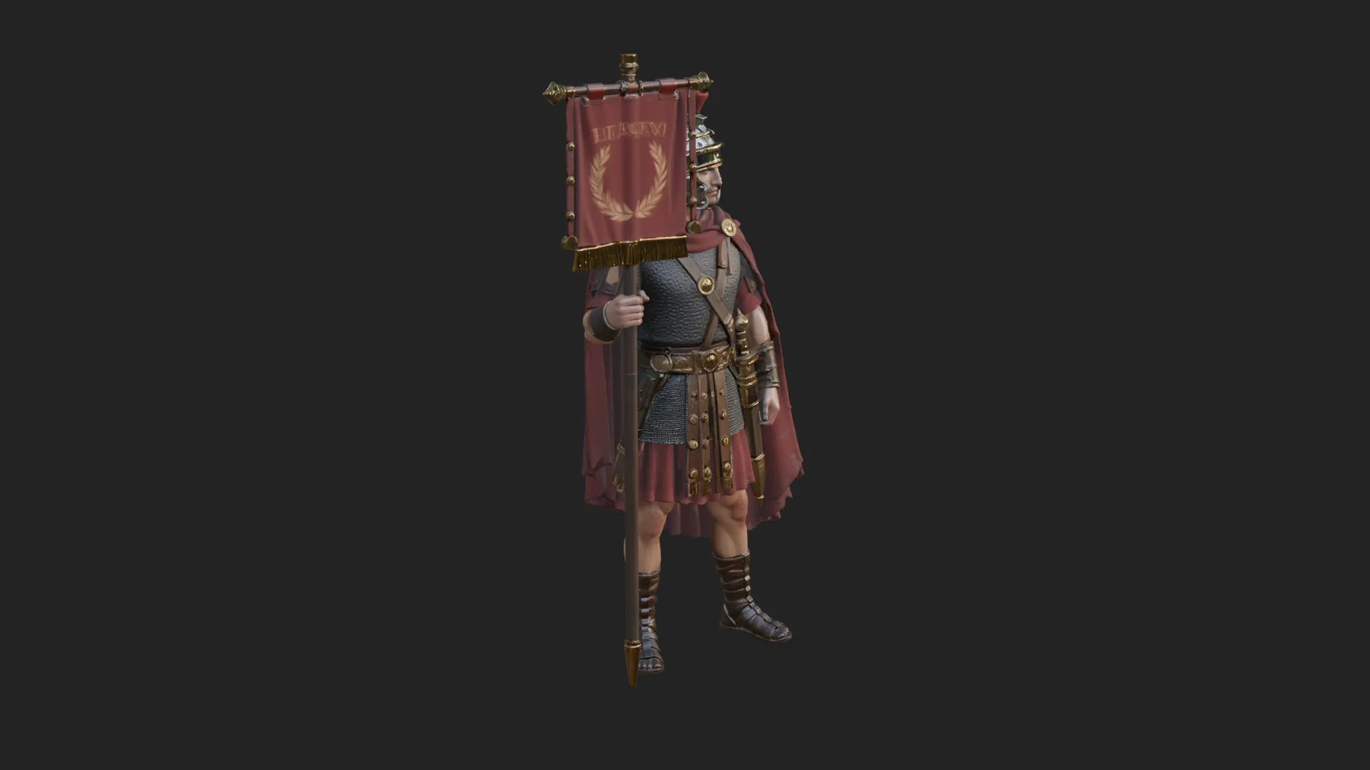 ROME - Vexillarius Design 2 - 3D Print Model 3D Print Model .c4d .max .obj .3ds .fbx .stl .blend 