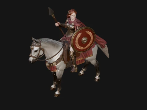 ROME - Cavalryman Design 1 - 3D Print Model 3D Print Model