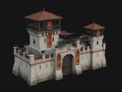ROME - Stone Gatehouse Design 1 - 3D Print Model Modèles 3D en vedette