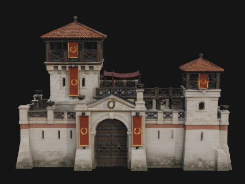 ROME - Stone Gatehouse Design 1 - 3D Print Model 3D Print Model