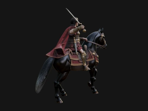 ROME - Mounted Woman Officer Design 1 - 3D Print Model 3D Print Model