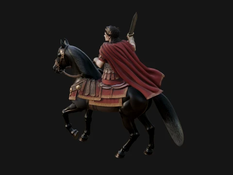 ROME - Mounted Woman Officer Design 1 - 3D Print Model 3D Print Model