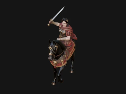 ROME - Mounted Woman Officer Design 1 - 3D Print Model 3D Print Model