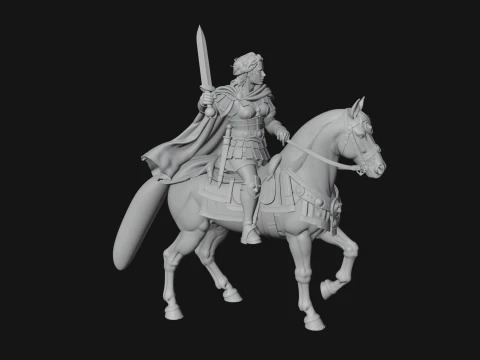 ROME - Mounted Woman Officer Design 1 - 3D Print Model 3D Print Model