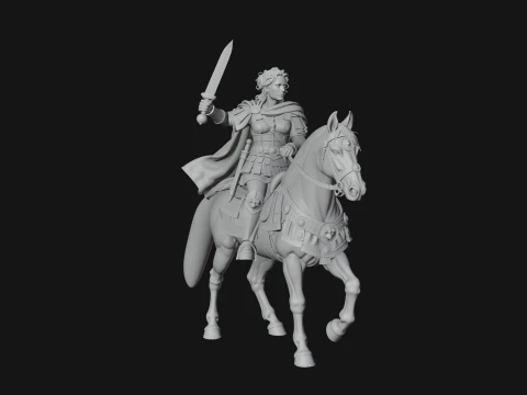 ROME - Mounted Woman Officer Design 1 - 3D Print Model 3D Print Model