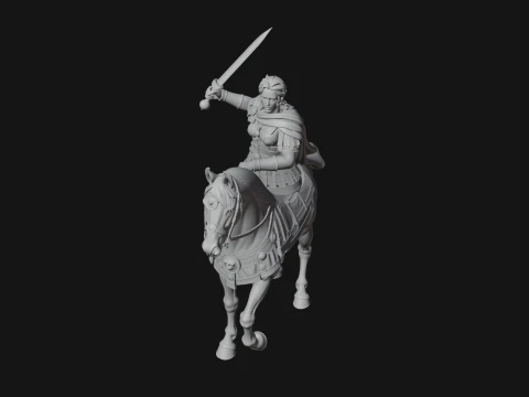 ROME - Mounted Woman Officer Design 1 - 3D Print Model 3D Print Model