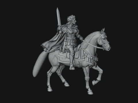 ROME - Mounted Woman Officer Design 1 - 3D Print Model 3D Print Model